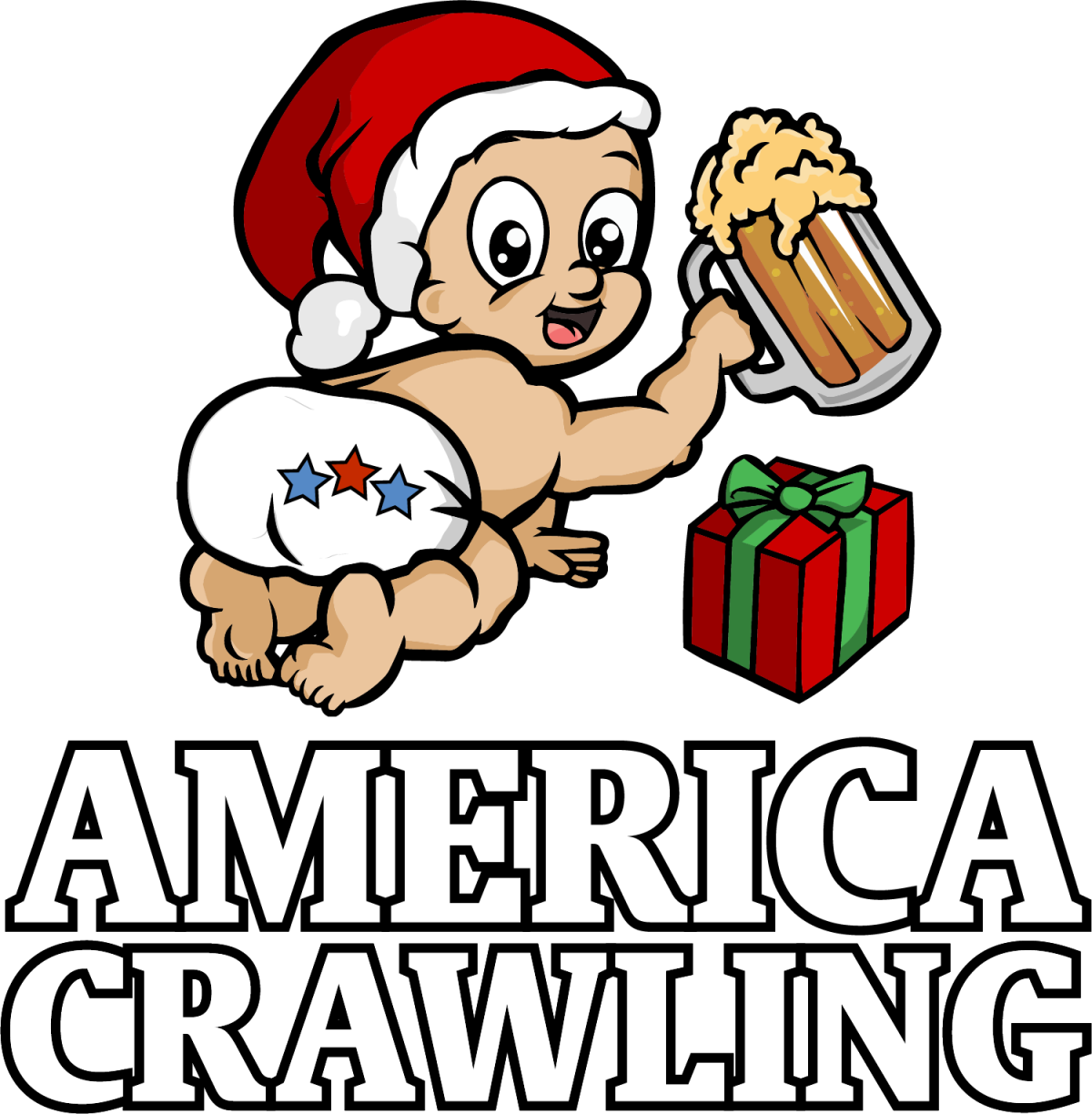 Christmas Baby Sam - Words Below - White